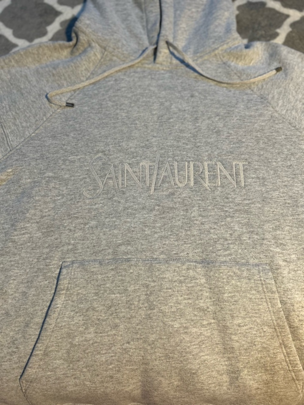 Saint Laurent Light Grey Pullover Hoodie